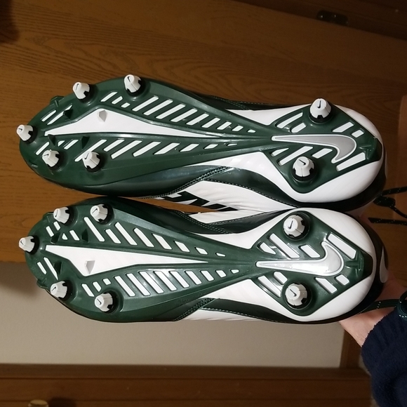 NIKE SIZE 16 GREEN WHITE VAPOR SPEED REPLACEABLE FOOTBALL CLEATS COMES WITH TOOL - Picture 10 of 12